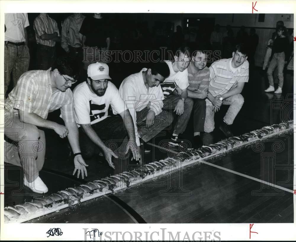1990 Press Photo Boerne High School Basketball team being honored for 4A Finals- Historic Images