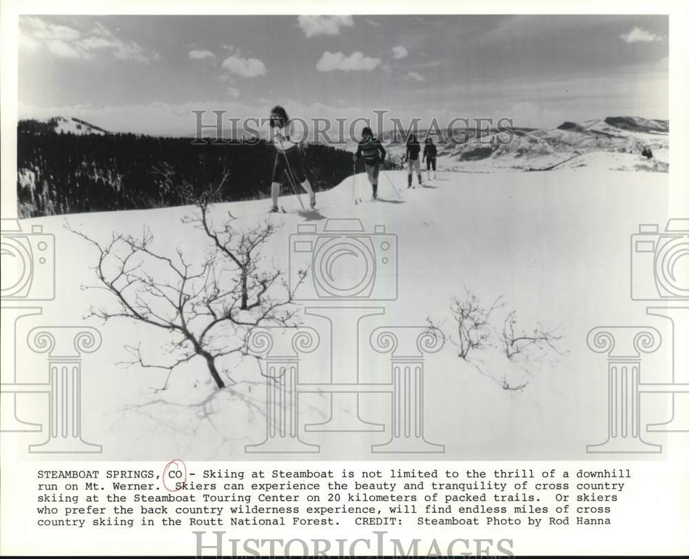 Press Photo Cross country skiers on Mt. Werner in Steamboat Springs, Colorado- Historic Images