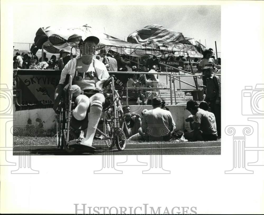 1983 Press Photo Bobby Fletcher wins three ribbons at Special Olympics, Texas- Historic Images