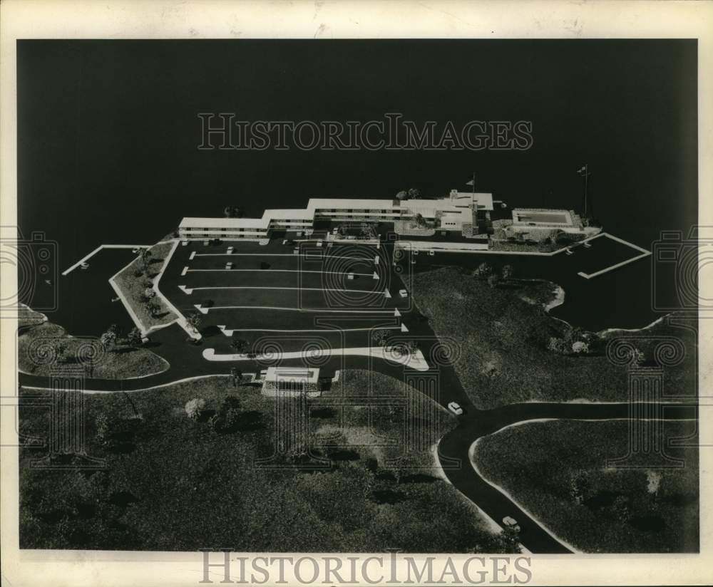 1969 Press Photo Aerial view of Highland Yacht Club at Granite Shoals Lake
