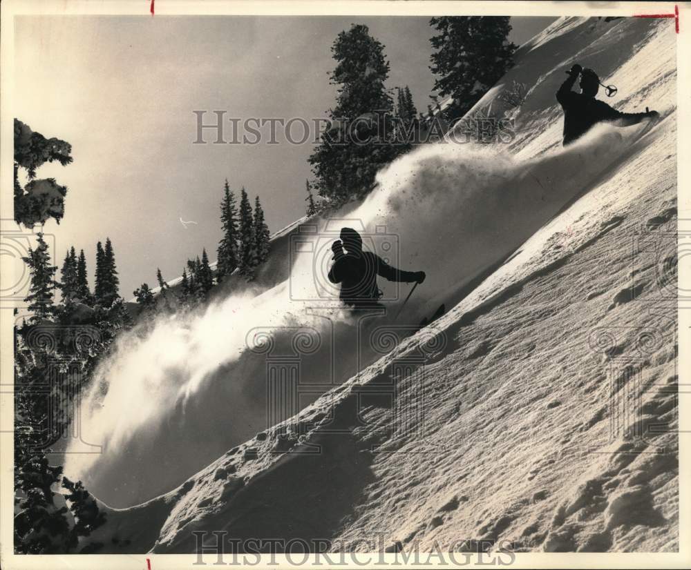 1978 Press Photo A skier on a mountain skiing- Historic Images