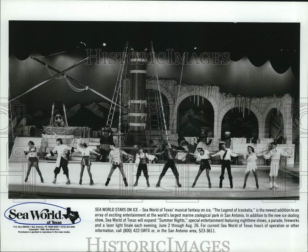 1990 Press Photo "The Legend of Iceskatia" musical at Sea World of Texas- Historic Images