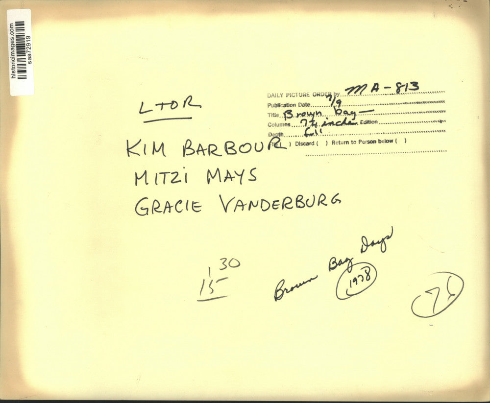 1978 Press Photo Kim Barbour, Mitzi Mays, Gracie Vanderburg at TX Brown Bag Days