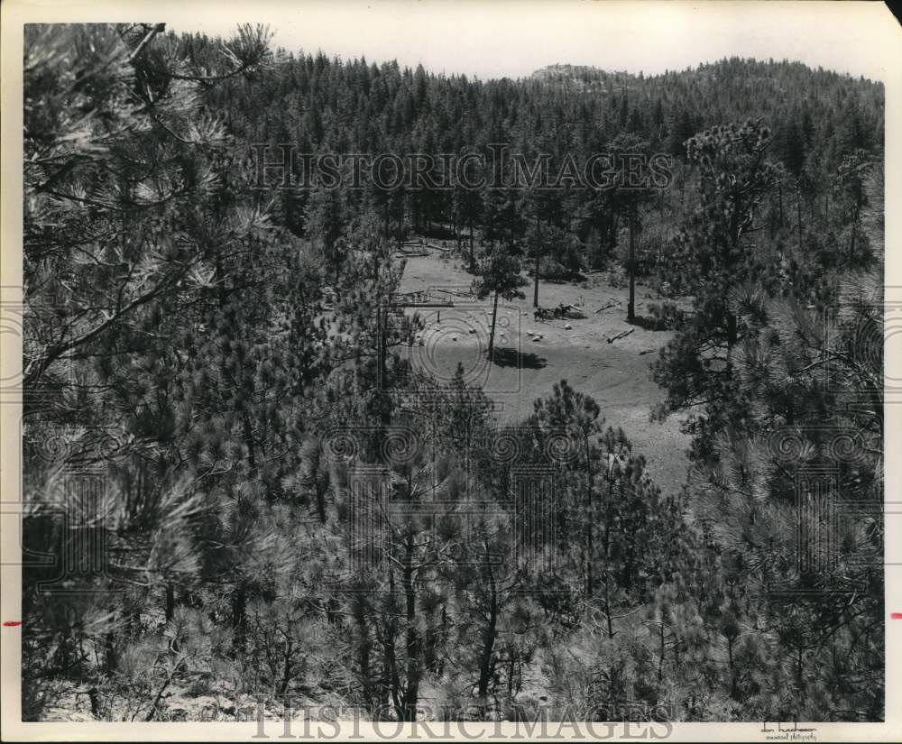 1965 Press Photo Aerial View of "The Bowl" in the Guadalupe Mountains in Texas
