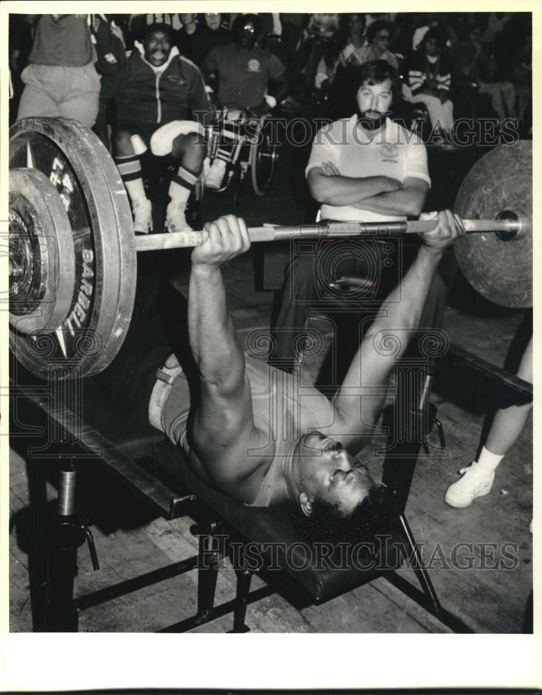 1988 Press Photo Fitzgerald Brereton at Veterans Weightlifting Competition- Historic Images