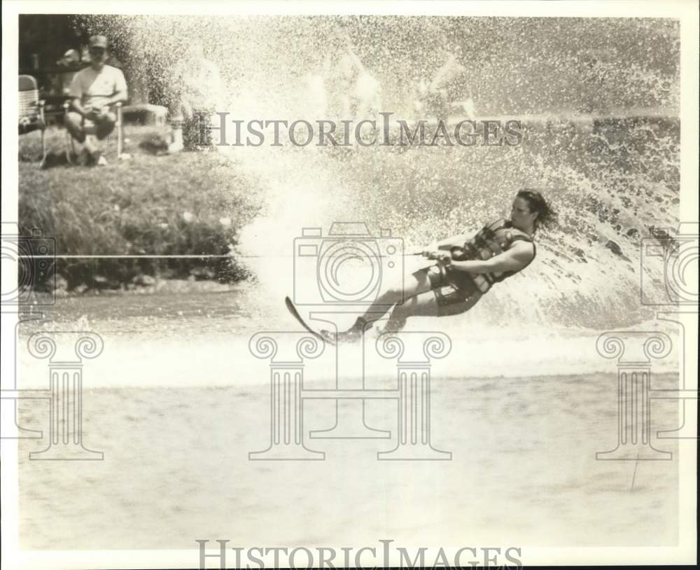 Press Photo Woman Water Skiing on One Ski- Historic Images