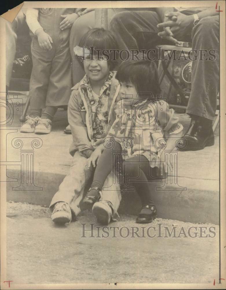 1978 Press Photo Christopher and Kimberlie Hernandez at Alamo Plaza Parade- Historic Images