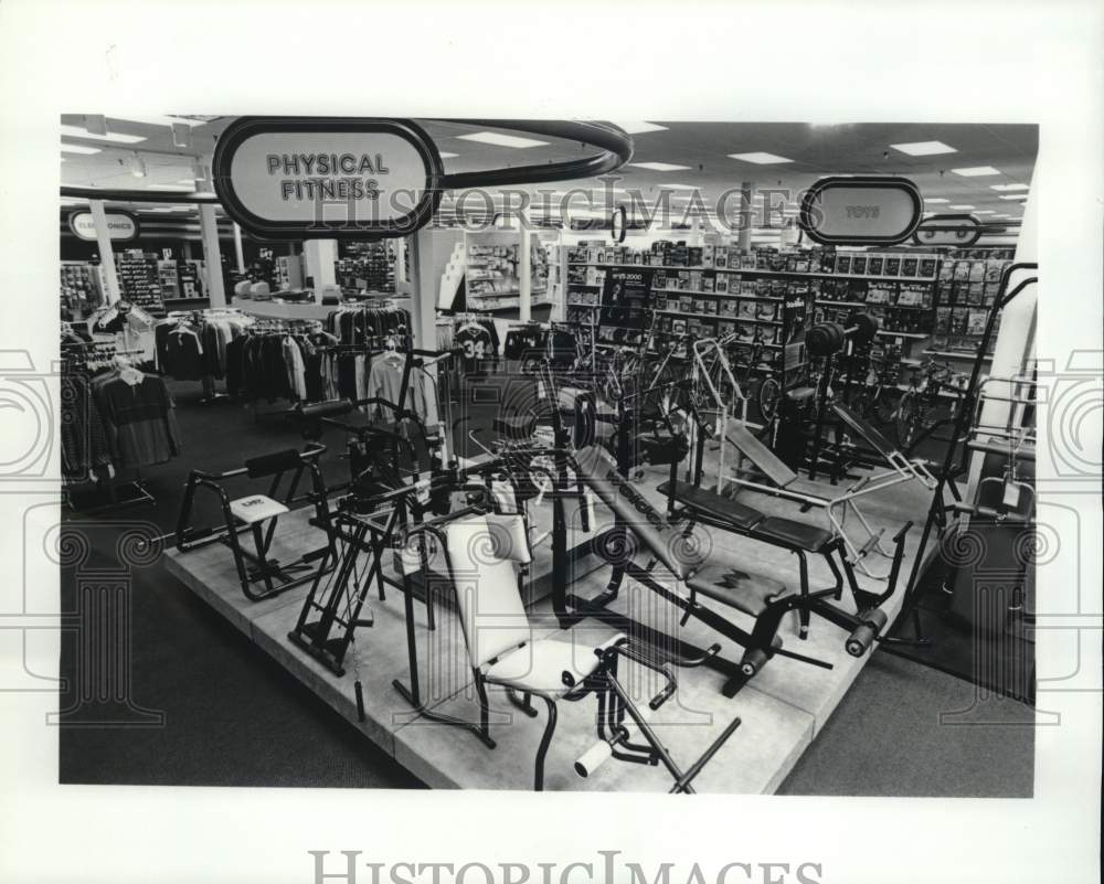 Press Photo Physical Fitness Equipment at Best Products Department Store- Historic Images