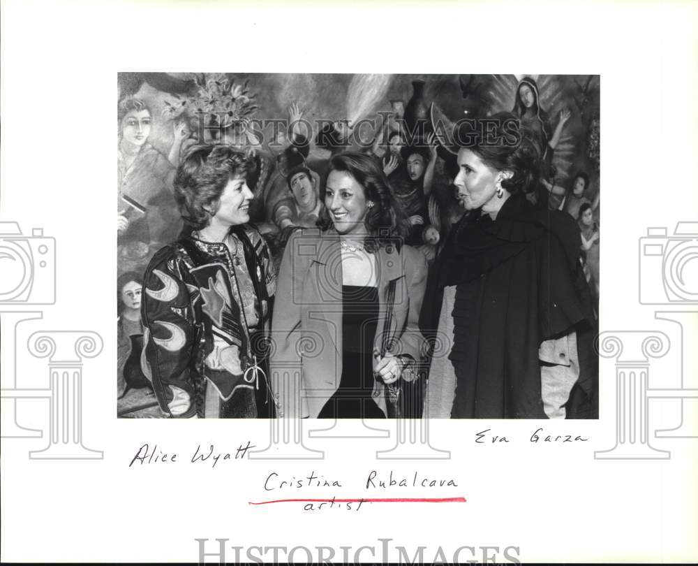 1988 Press Photo Cristina Rubalcava at Mexican Cultural Institute with Guests- Historic Images