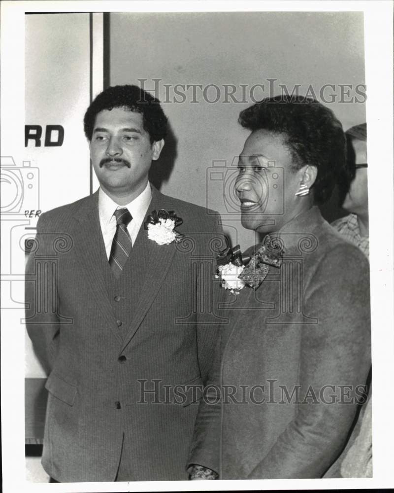 Press Photo School Board Candidates Gerald Flores and Janet Langford - saa94261- Historic Images