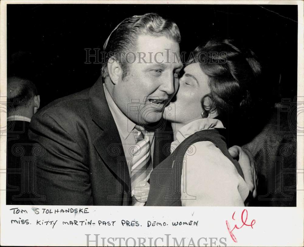 Press Photo Tom Stolhandske & Kitty Martin, Past President Democratic Women, TX- Historic Images