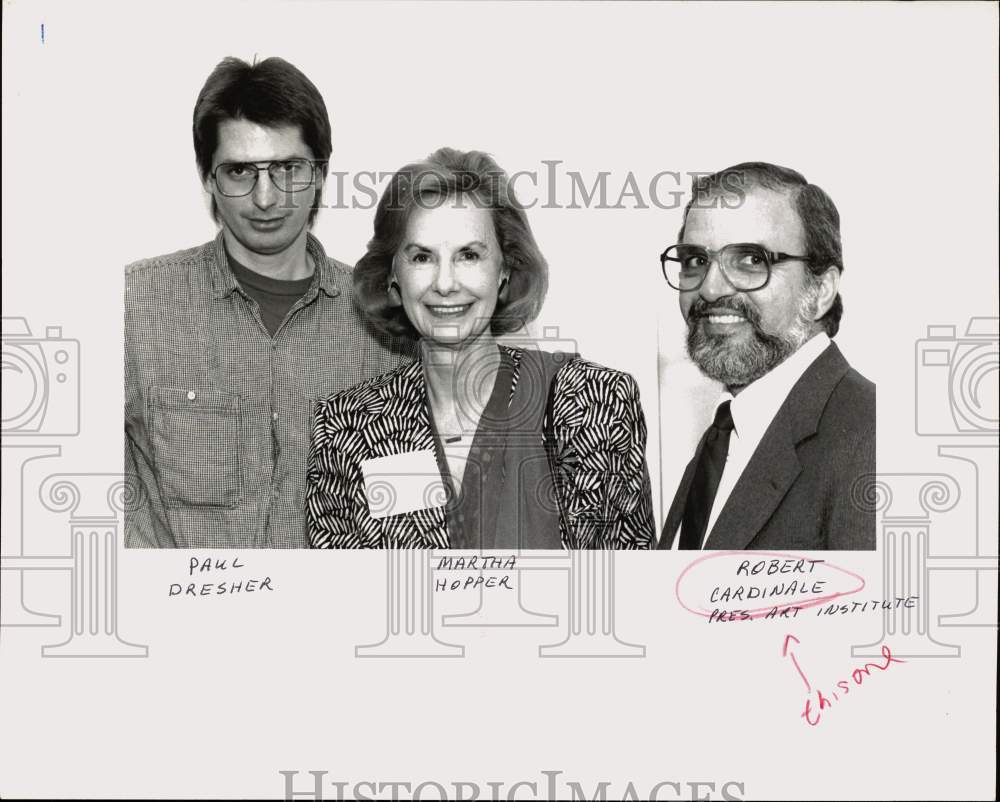 1989 Press Photo Paul Dresher, Martha Hopper, Robert Cardinale at Art Institute- Historic Images