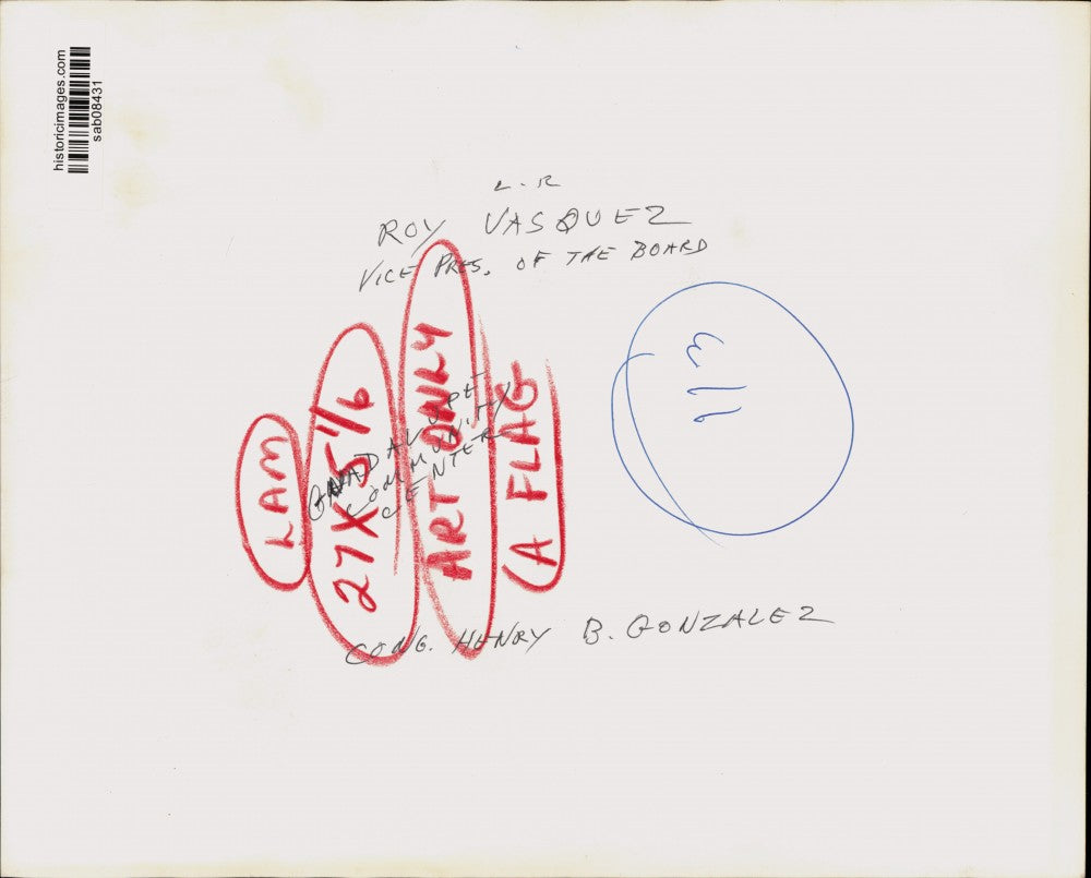 Press Photo Roy Vasquez and Congressman Henry B. Gonzalez at Community Center