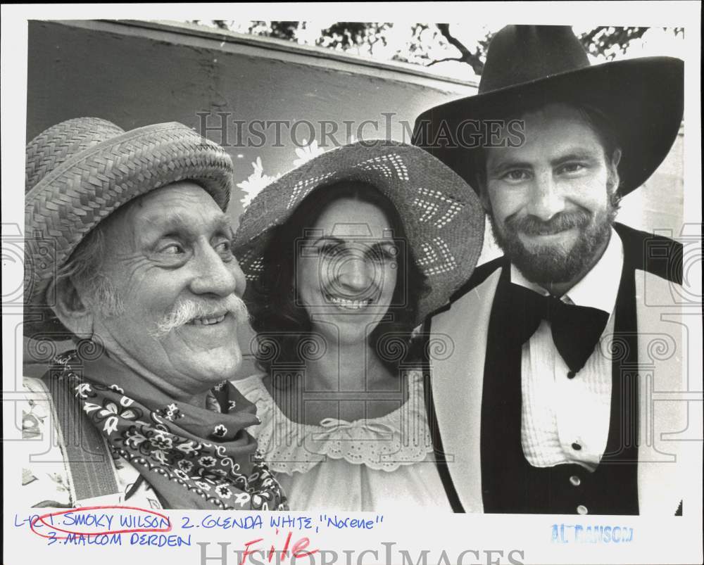 Press Photo Smoky Wilson with Glenda White, "Norene," and Malcom Derden, Texas