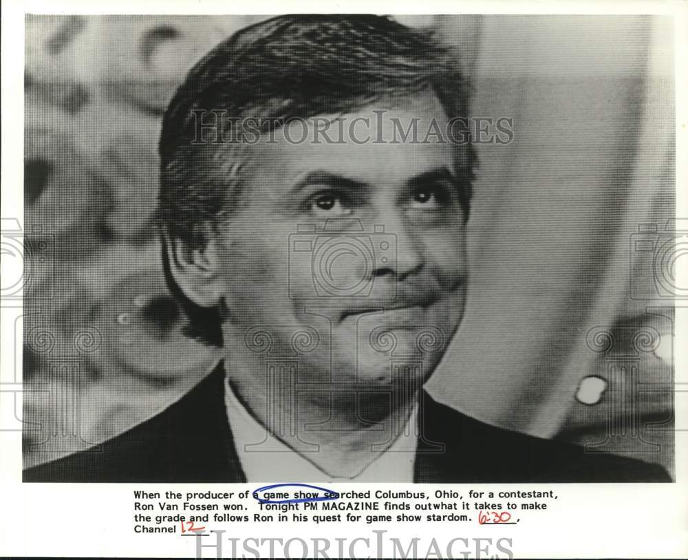 1982 Press Photo Ron Van Fossen, game show contestant to appear on PM Magazine- Historic Images