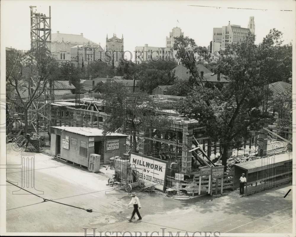 1930 Press Photo Construction site of new building, Texas - sab17962- Historic Images