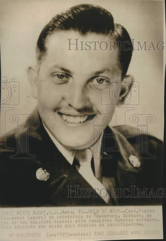 1948 Press Photo Robert Csolinski charged with insulting Russian officers