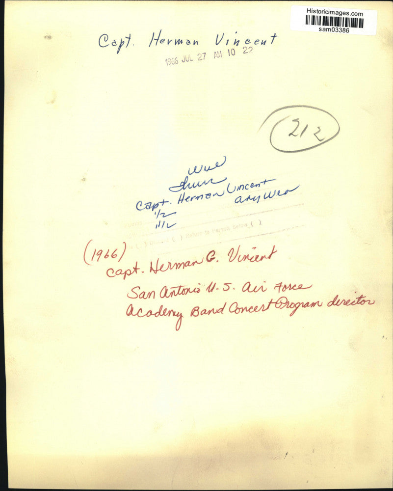 1966 Press Photo Captain Herman G. Vincent, U.S. Air Force - sam03386