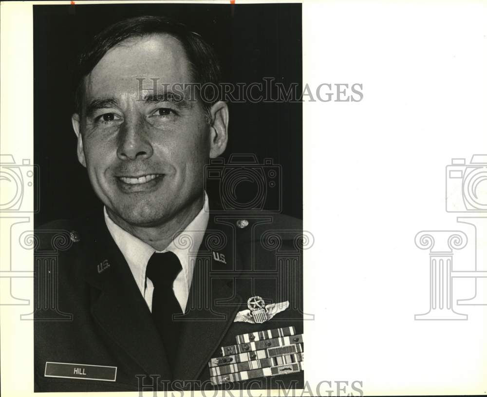 1986 Press Photo Colonel Howard J. Hill of Randolph Air Force Base. - sam04203- Historic Images