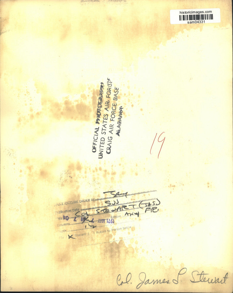 1971 Press Photo Colonel James L. Stewart - sam04331