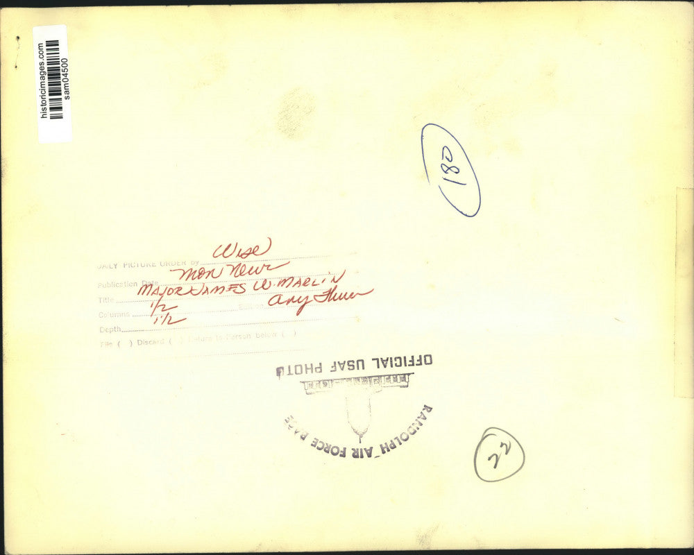 Press Photo United States Air Force Major James W. Marlin - sam04500