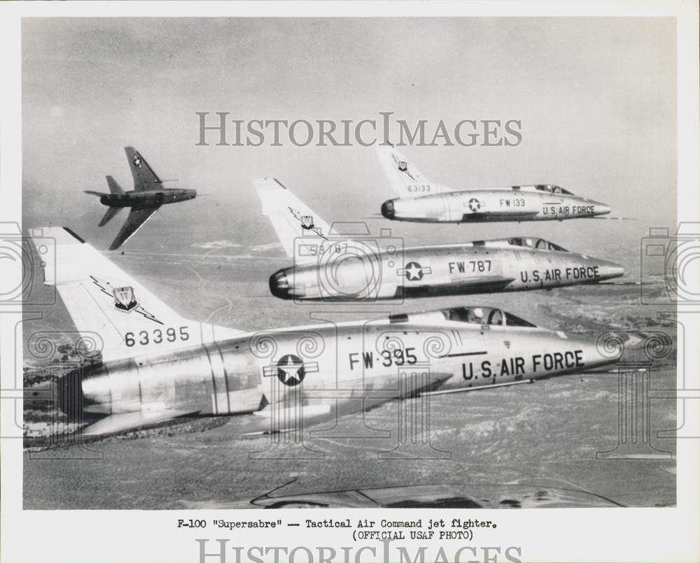 Press Photo US Air Force F-100 "Supersabre," Tactical Air Command fighter- Historic Images