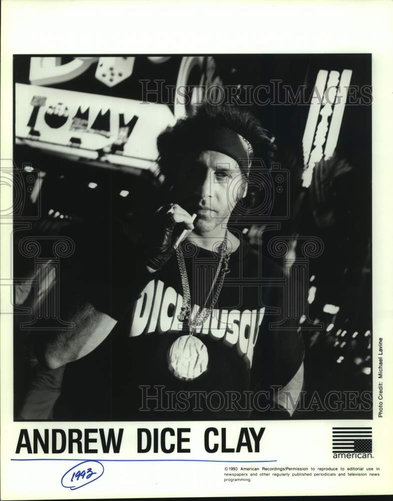 1993 Press Photo Andrew Dice Clay, American stand-up comedian and actor.- Historic Images