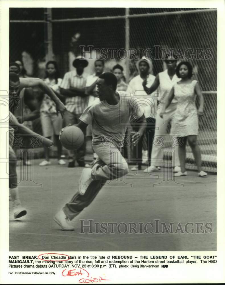 1996 Press Photo Don Cheadle stars in Rebound - The Legend of Earl Manigaut.- Historic Images