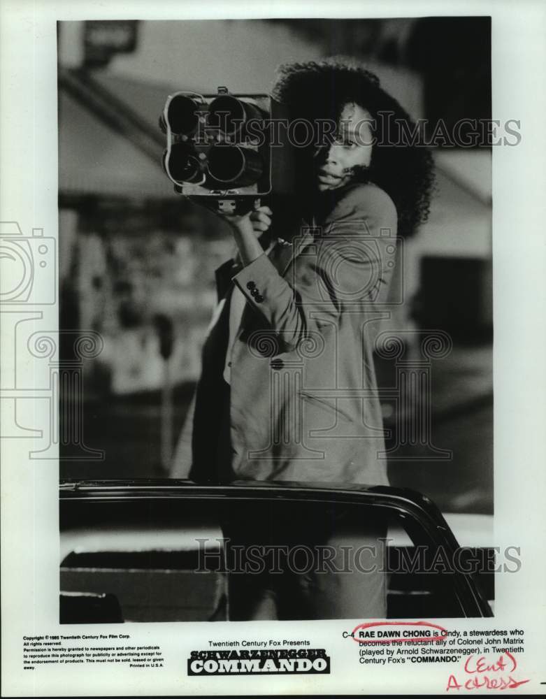 1985 Press Photo Rae Dawn Chong in a scene from Commando. - sap01858- Historic Images