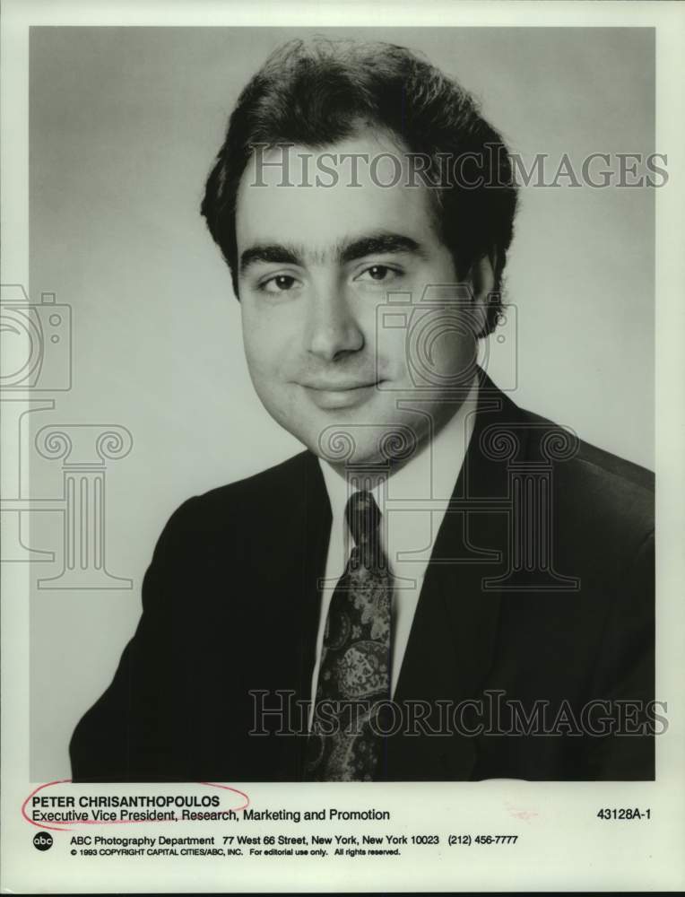 1993 Press Photo Peter Chrisanthopoulos, Executive Vice President ABC Marketing.- Historic Images