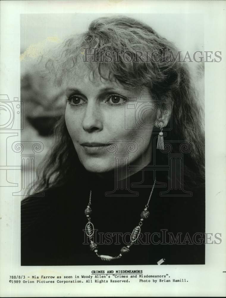 1989 Press Photo Mia Farrow stars in Crimes and Misdemeanors. - sap02299- Historic Images