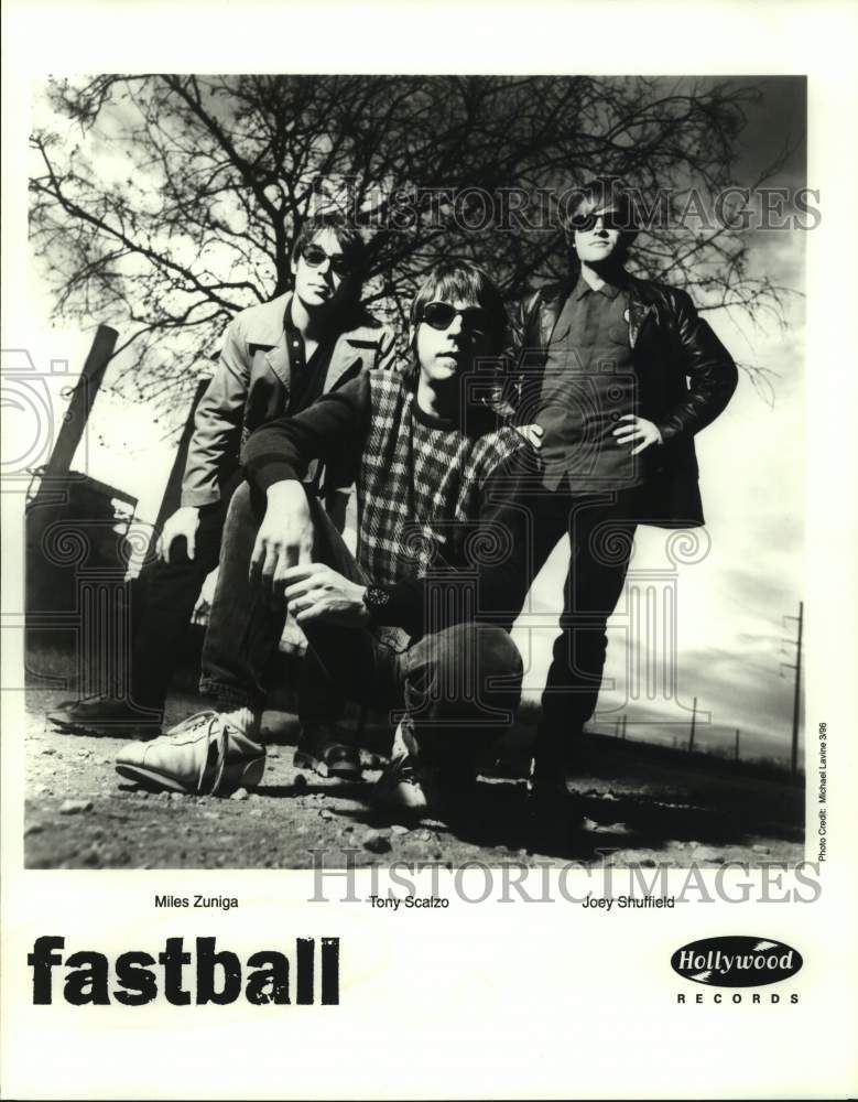 1996 Press Photo Miles Zuniga, Tony Scalzo & Joey Shuffield of Fastball.- Historic Images