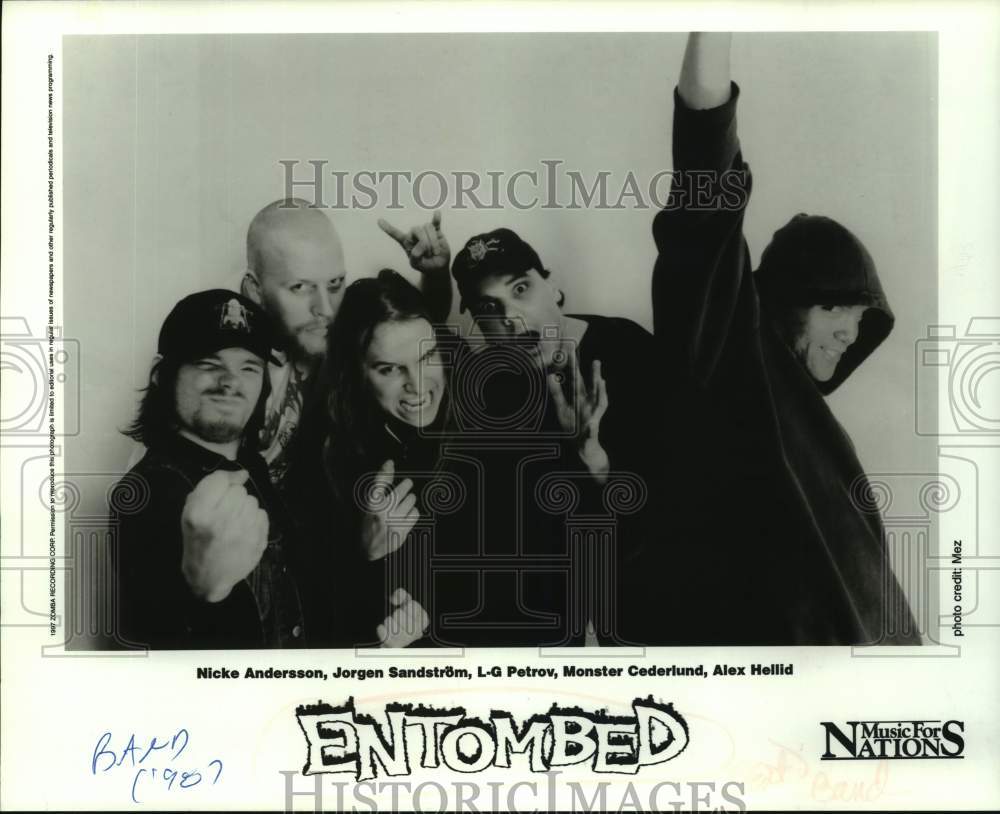 1997 Press Photo Nicke Andersson, Jorgen Sandstrom & L.G. Petrov of Entombed.- Historic Images