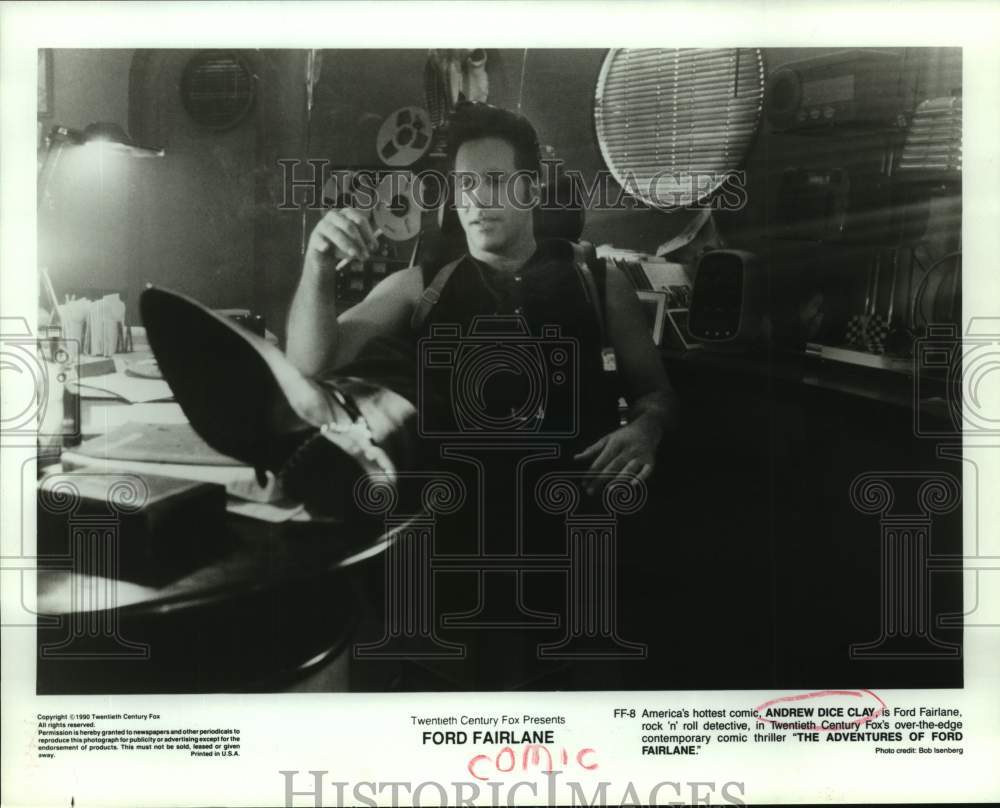 1990 Press Photo Comedian Andrew Dice Clay in "The Adventures of Ford Fairlane"- Historic Images