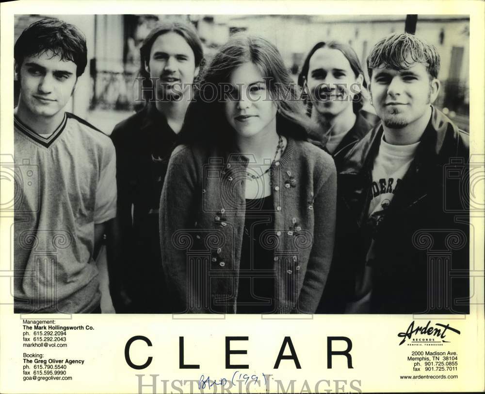 1999 Press Photo Five Members of the band Clear - sap02474- Historic Images