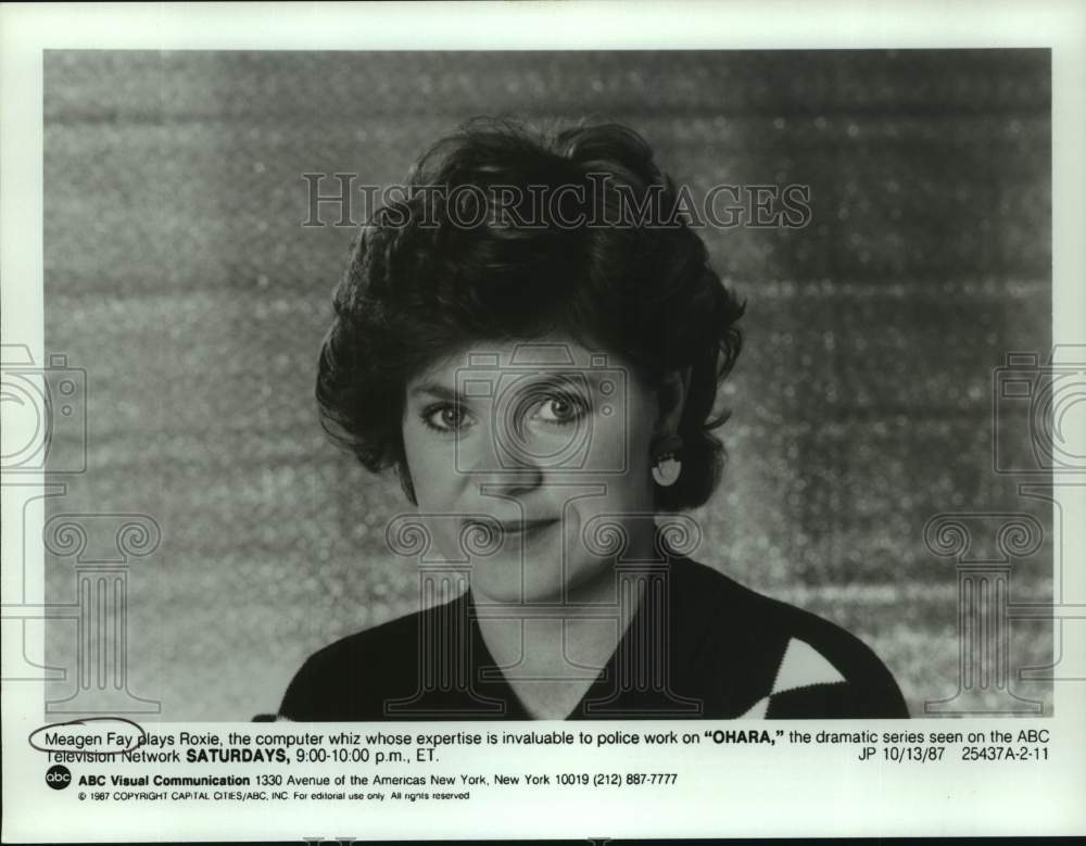 1987 Press Photo Actress Meagan Fay as Roxie in &quot;Ohara&quot; on ABC Television- Historic Images