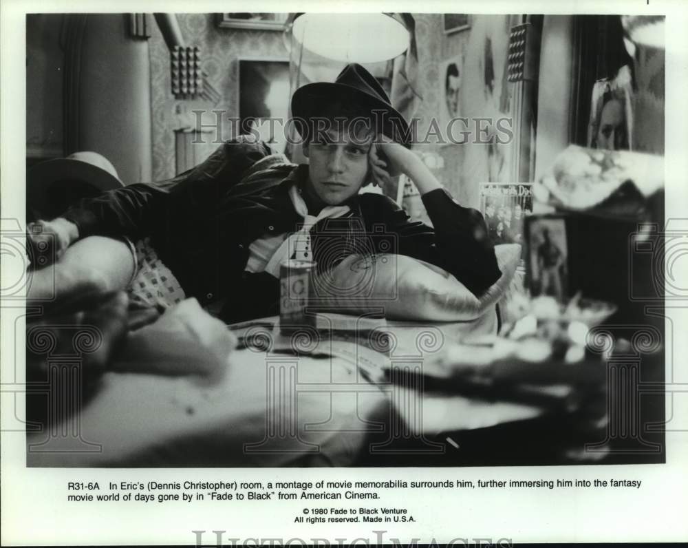 1980 Press Photo Actor Dennis Christopher in scene, Fade to Black, fantasy movie- Historic Images