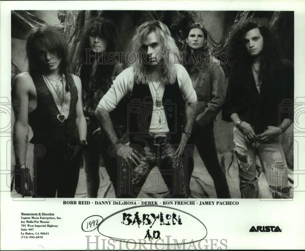 1992 Press Photo Five Members of the band, Babylon A.D. - sap02652- Historic Images