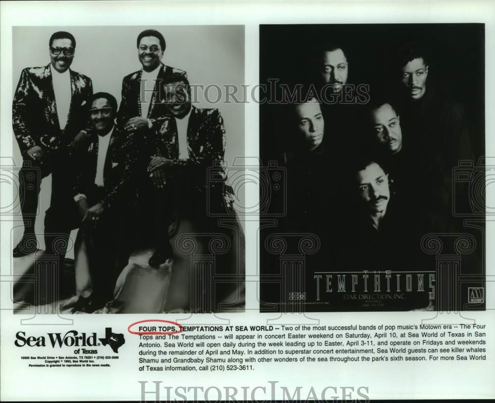 1983 Press Photo The Four Tops and The Temptations, Musical Groups - sap02711- Historic Images