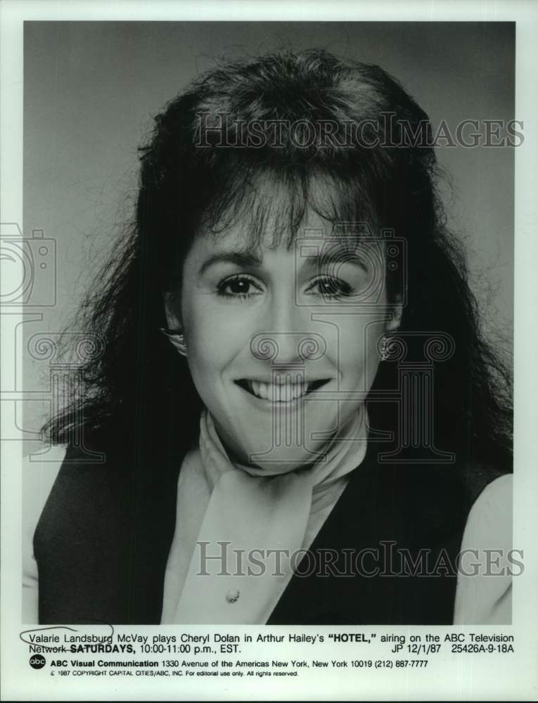 1987 Press Photo Valerie Landsburg McVay stars on Hotel, on ABC. - sap06436- Historic Images