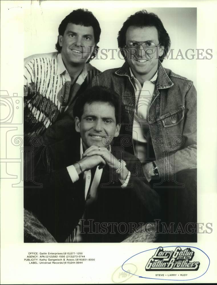 1989 Press Photo Steve, Larry and Rudy of Larry Gallin and the Gallin Brothers- Historic Images