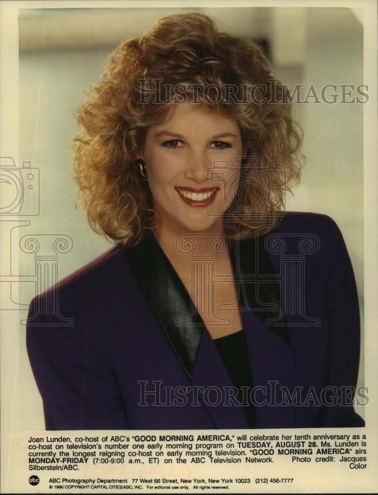 1990 Press Photo Joan Lunden, co-host of ABC&#39;s &quot;Good Morning America&quot;- Historic Images