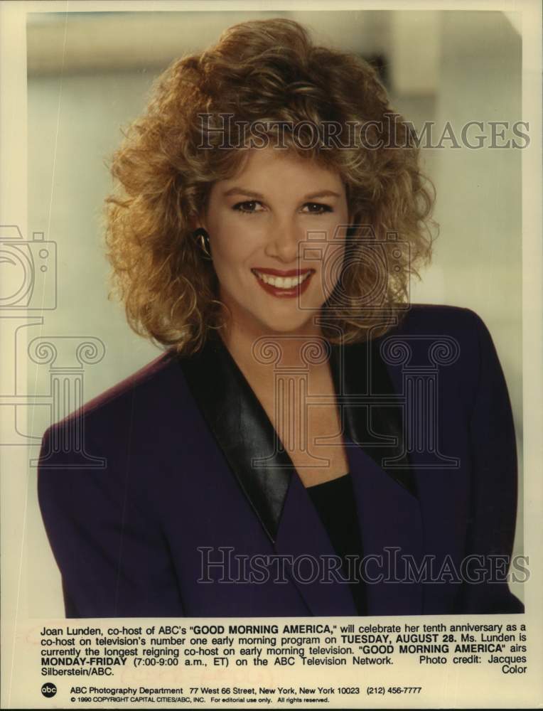 1990 Press Photo Joan Lunden, co-host of ABC's "Good Morning America"- Historic Images