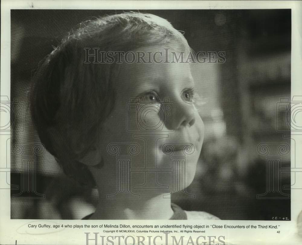 1978 Press Photo Actor Cary Guffey in Close Encounters of the Third Kind movie- Historic Images