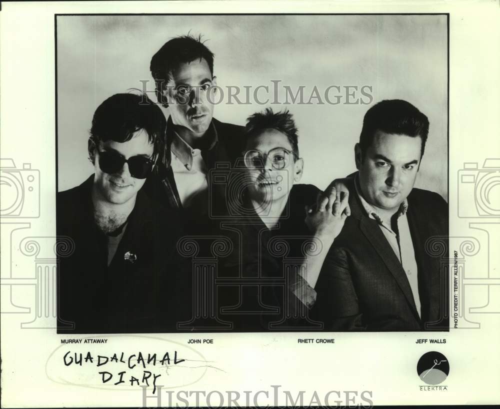 1987 Press Photo Four Members of the band Guadalcanal Diary in portrait- Historic Images