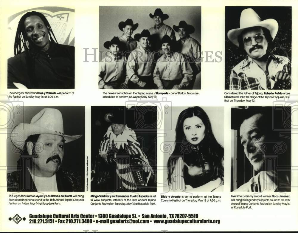 1999 Press Photo Guadalupe Cultural Arts Center Tejano Conjunto Entertainers- Historic Images