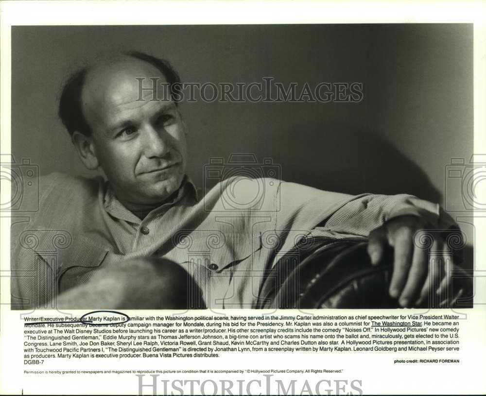 Press Photo Writer/Executive Producer Mary Kaplan in closeup portrait on couch