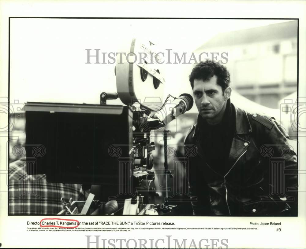 1996 Press Photo Director Charles T. Kanganis on the set of "Race the Sun" movie- Historic Images