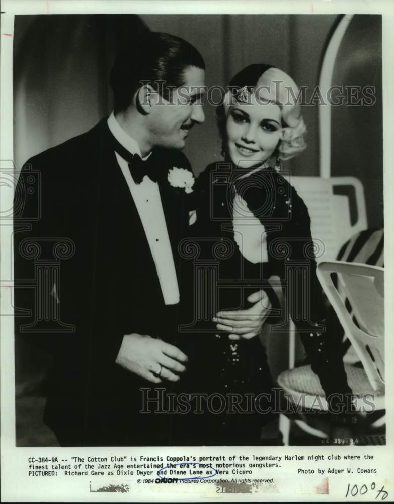 1984 Press Photo Actors Richard Gere and Diane Lane in "The Cotton Club" movie- Historic Images