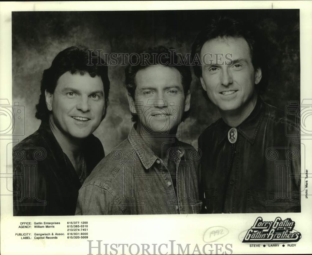 1992 Press Photo Larry Gatlin and the Gatlin Brothers, Steve and Rudy, Musicians- Historic Images